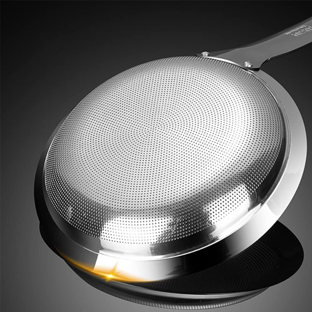 Colino A Ragno In Acciaio Inox 304 Con Manico In Legno - 27,3x9,2 Cm, Schiumarola Per Frittura, Pasta, Fonduta, Filtro Fine Per Cucina, Appendibile - 2