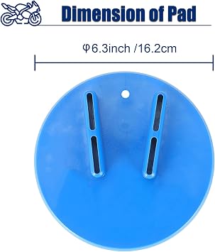SUNPIE Motorcycle Kickstand Pad - Motor Bike Parking Plate for Harley All Heavy Cruiser Bike - Rugged Kick Stand Plates Floor Protector Prevents Sinking on Grass, Dirt & Hot Pavement, Blue