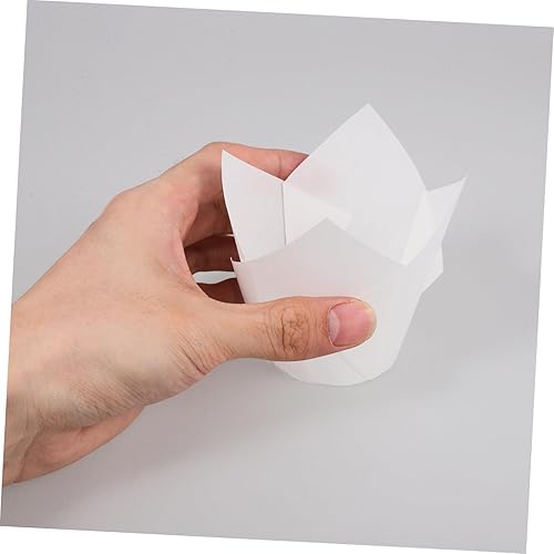 Miniatura 2 de PRETYZOOM 200 unidades de panadería para cupcakes, envoltorios de papel de loto para hornear, tazas de magdalenas, casos, tulipanes, mini muffins,