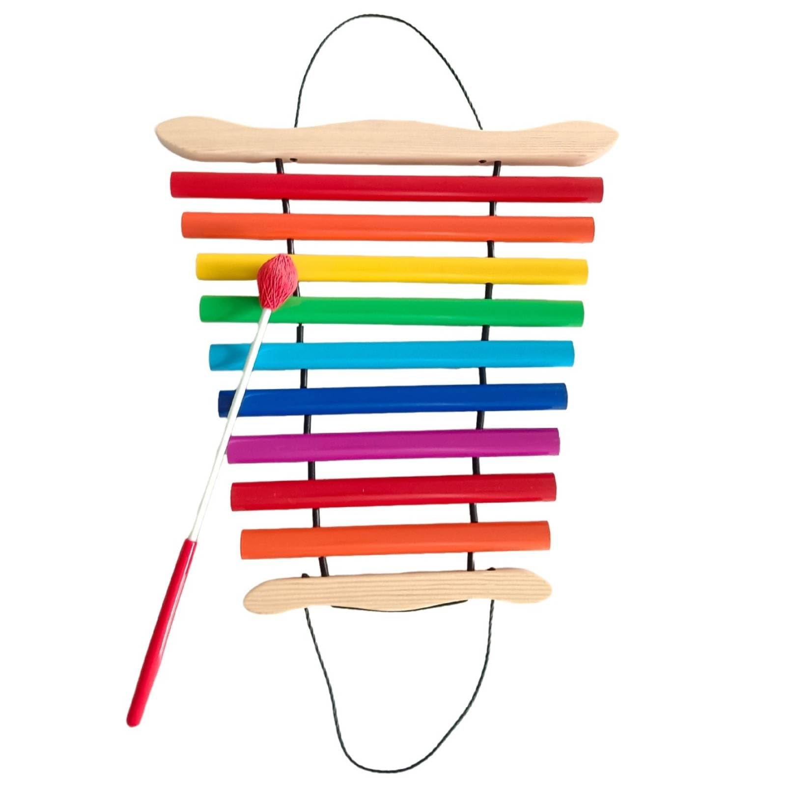 Amagogo Glockenspiel Bambini Xilofono Strumento Percussione Giocattolo Didattico Campanello in Legno E Metallo con Mazzuolo Bicolore Maneggevole Adatto per , Multicolore