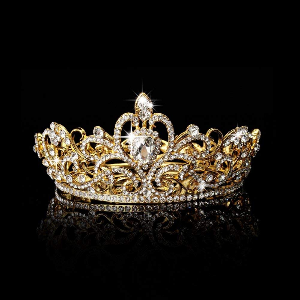SimpleLife Vintage Rhinestone Diamante Wedding Crown for Bride Princess Tiara Bridal Hair Accessories Headpiece Jewelry