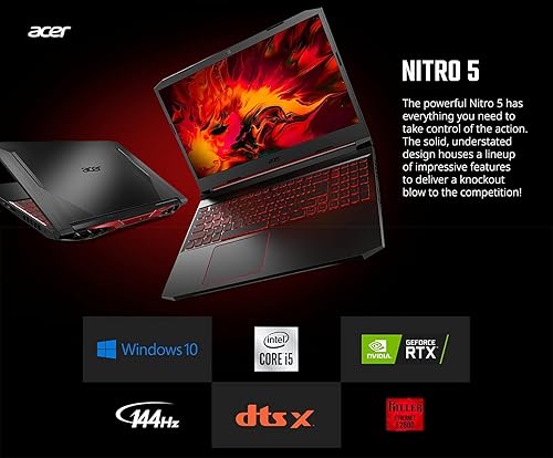 Miniatura 9 de Acer Nitro 5, Intel Core i5-10300H, NVIDIA GeForce RTX 3050, pantalla Full HD IPS 144Hz de 15.6 pulgadas, Killer Ethernet E2600, WiFi 6, DTS X