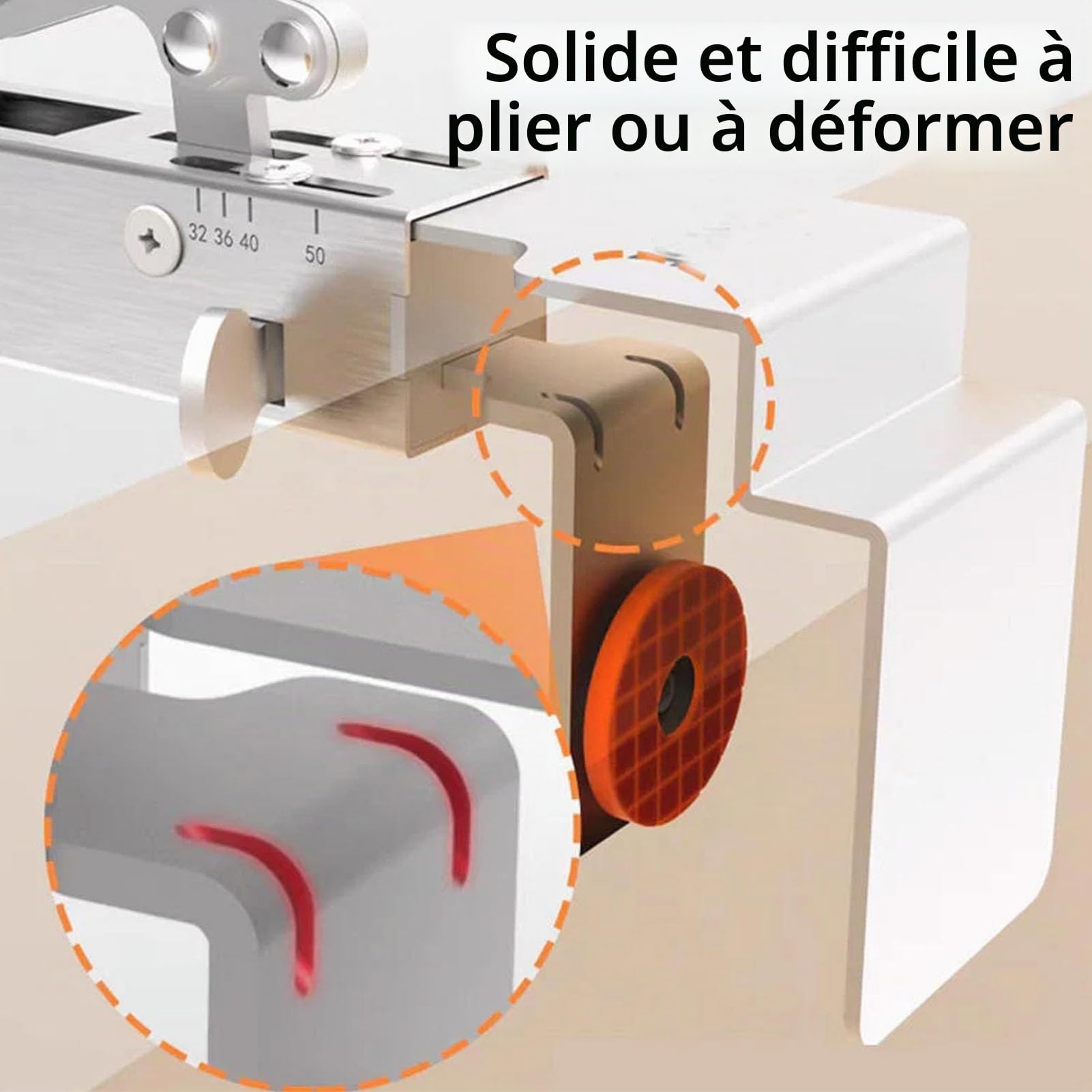 Pince Facade Tiroir, 2PCS Pinces de Montage de Tiroir, Gabarit de fixation de tiroirs réglable en acier inoxydable, gabarit de quincaillerie d'armoire pour outils d'installation (2PCS)
