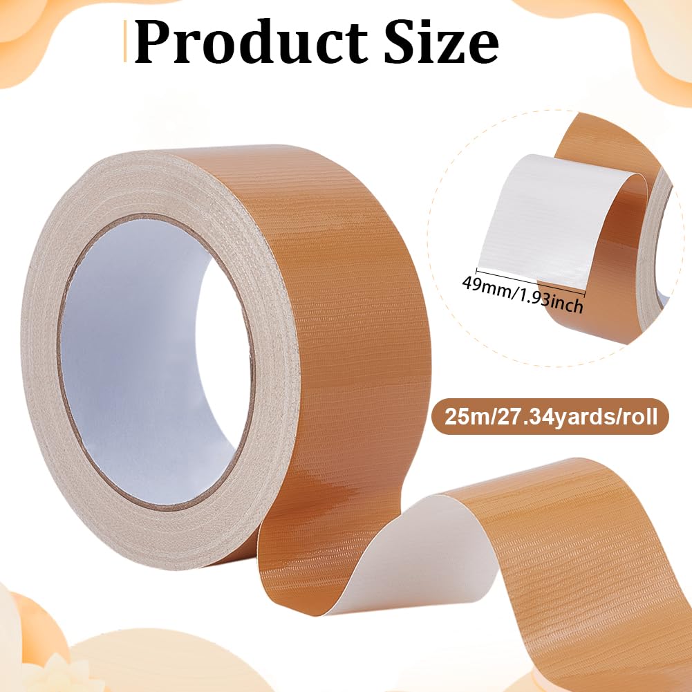 BENECREAT 27 Yards Bookbinding Tape, 1.9Inch Brown Carpet Waterproof Adhesive Tape Strong Cloth Tape for Bookbinding, Book Repair, Reinforcing Protecting