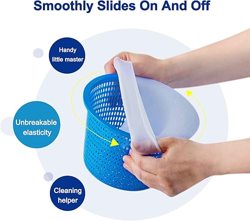 Miniatura 7 de Juego de 6 accesorios de piscina con flotador de cloro para tabletas de cloro de 3 pulgadas, cepillo de piscina, red de hojas con poste, calcetines