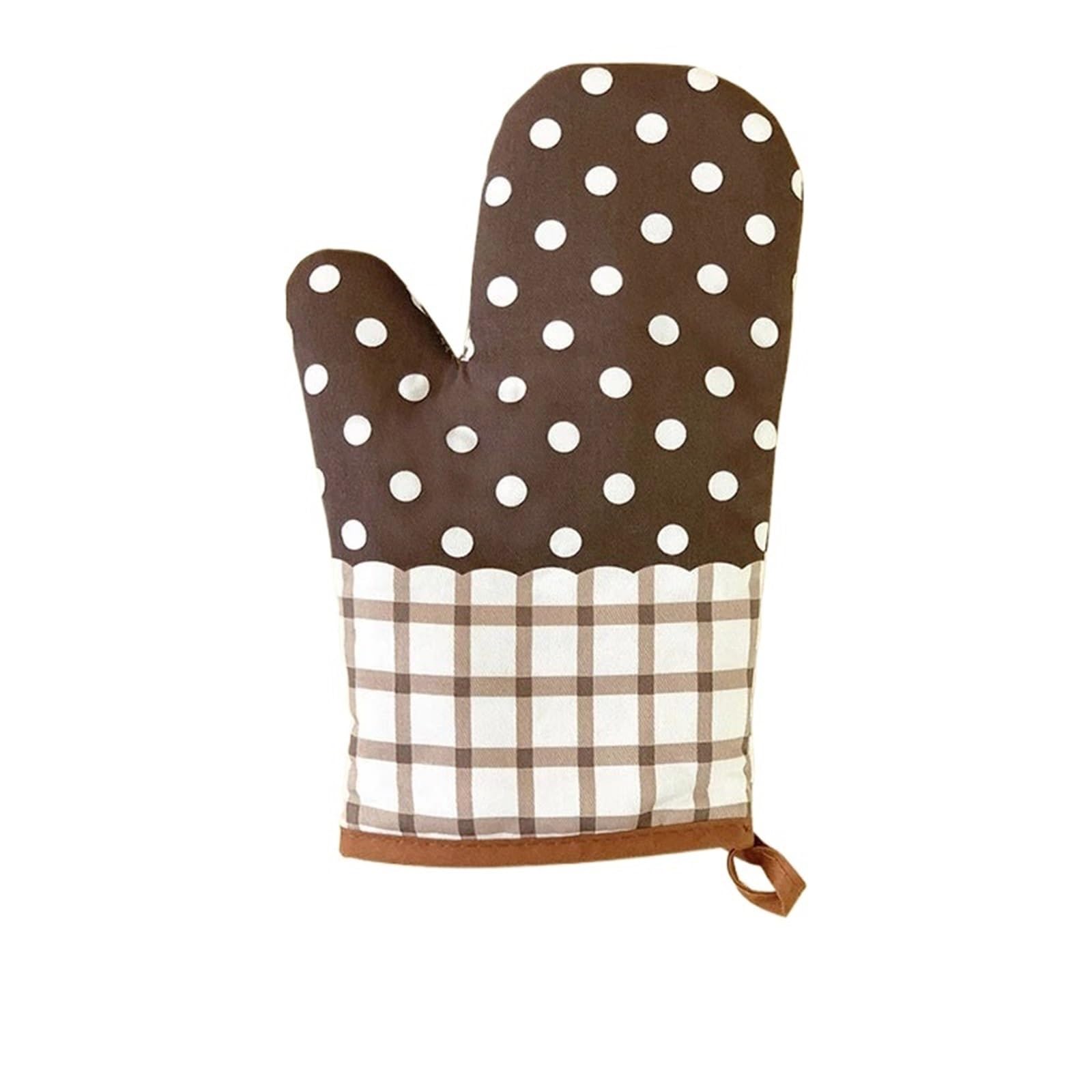 2PC Thickened Plaid Microwave Oven Insulation Gloves Hot Kitchenware(Coffee)