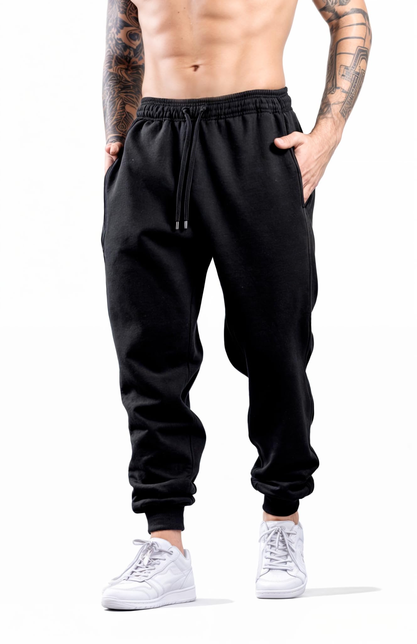 Calça Moletom Flanelado Jogger Skinny Slim Fit Musculação Inverno Academia Fitness Com Bolso Unissex