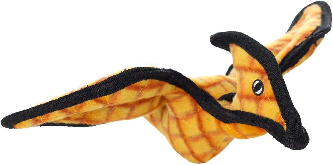 TUFFY - World's Tuffest Soft Dog Toy - Dinosaur - Multiple Layers. Made Durable, Strong & Tough. Interactive Play (Tug, Toss & Fetch). Machine Washable & Floats. (Pterodactyl, Jr 2 Pack)