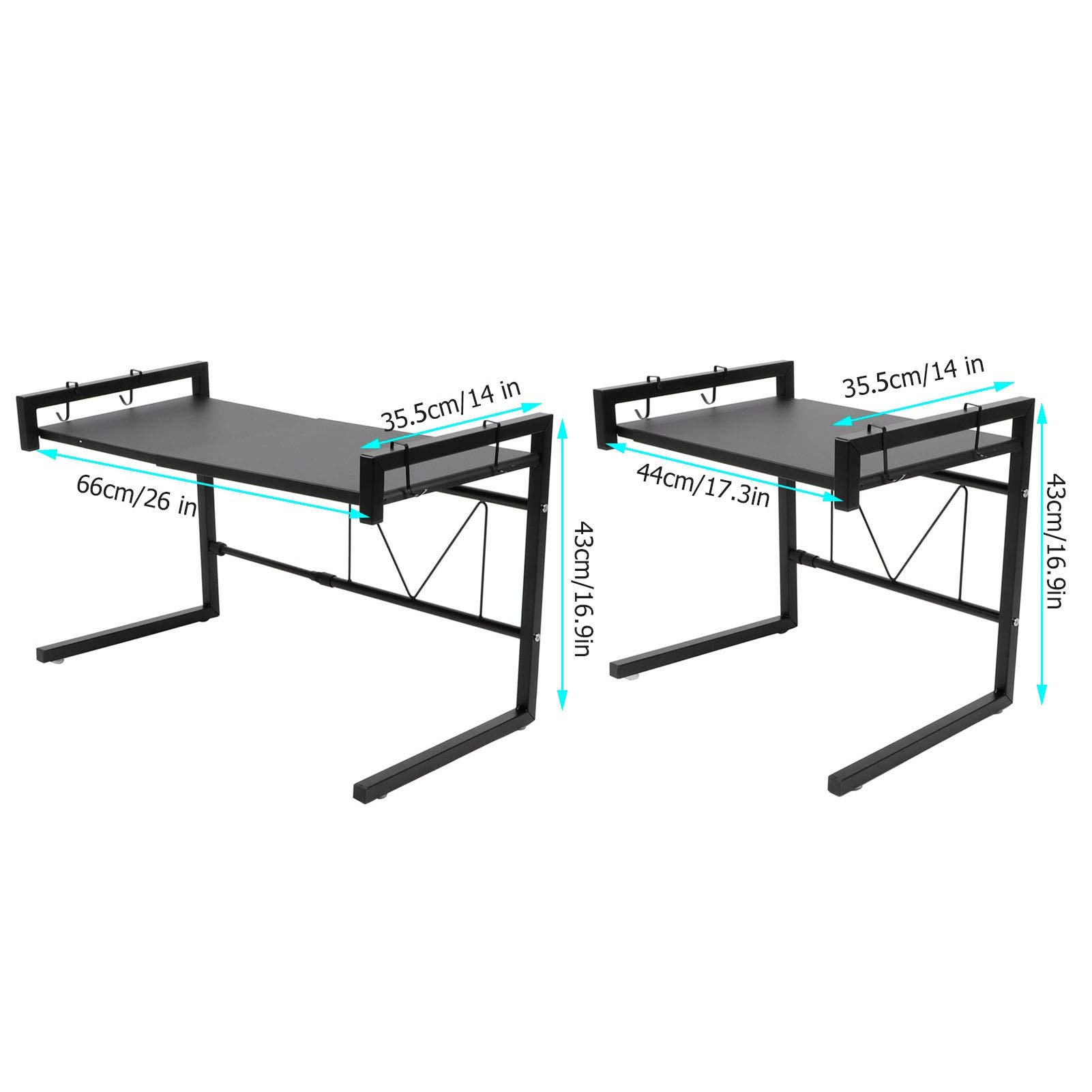 Dioche Metallo Forno a Microonde Rack Tostapane Scaffale, Mensola Microonde Allungabile Forno a Microonde Risparmio di Spazio Armadietto Organizzatore Supporto per Spezie, Nero
