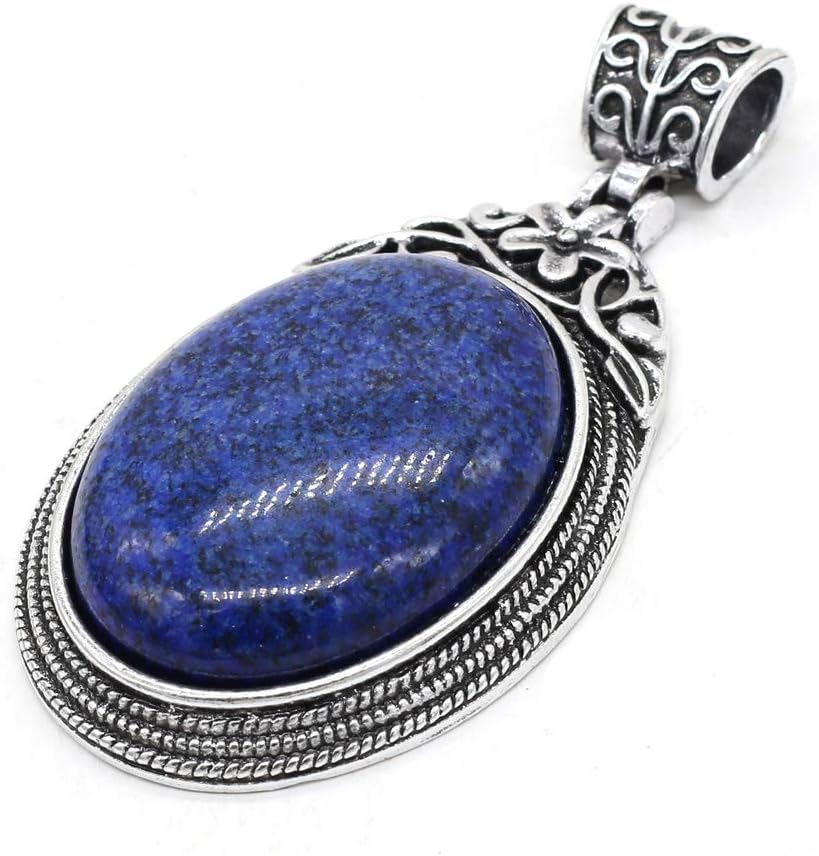 Natural Stone Pendant,Oval Shape Gemstone Pendants Crystal Quartz Healing Chakra Reiki Charms Bulk for DIY Necklace Bracelet Jewelry Making 40x60mm (Random 2Pcs) - Image 5