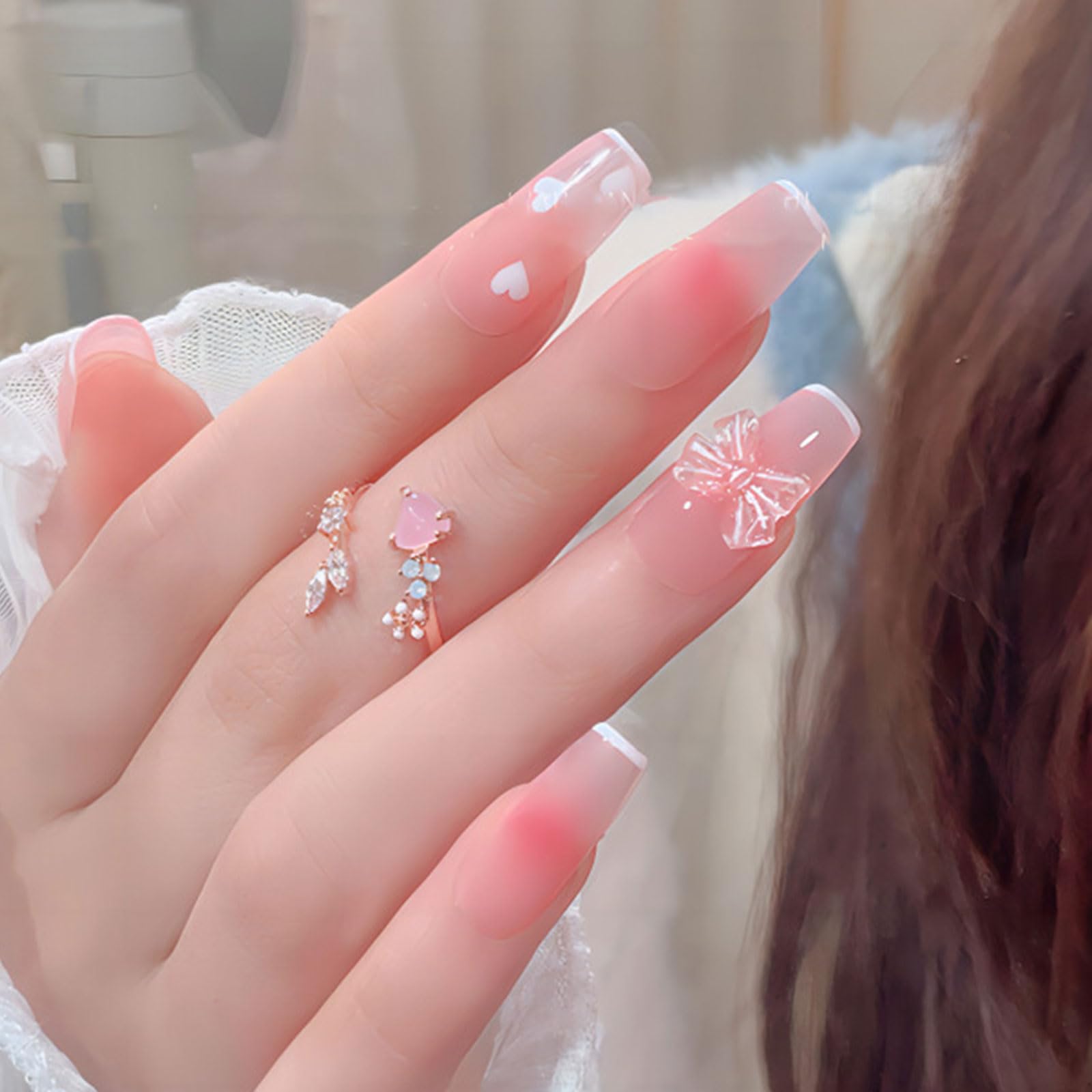 Amazon.co.jp: ネイルパーツ 約400個セット 3D立体 リボン ハート 花