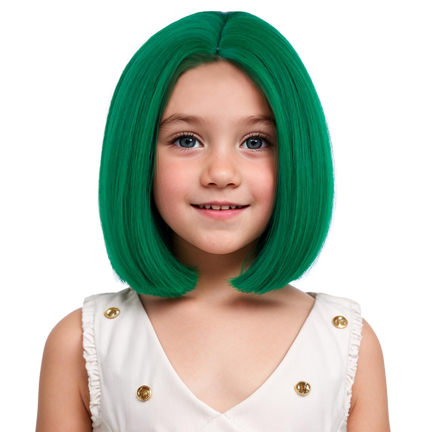 Ombre Blonde Kids Wig Girls Dark Roots Middle Part Wig Short Straight Bob Wigs Synthetic Wigs