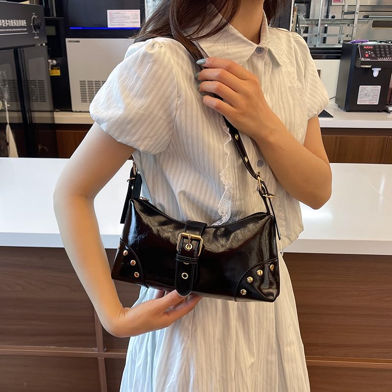Bolso de hombro de piel para mujer, gran capacidad, bolsillos