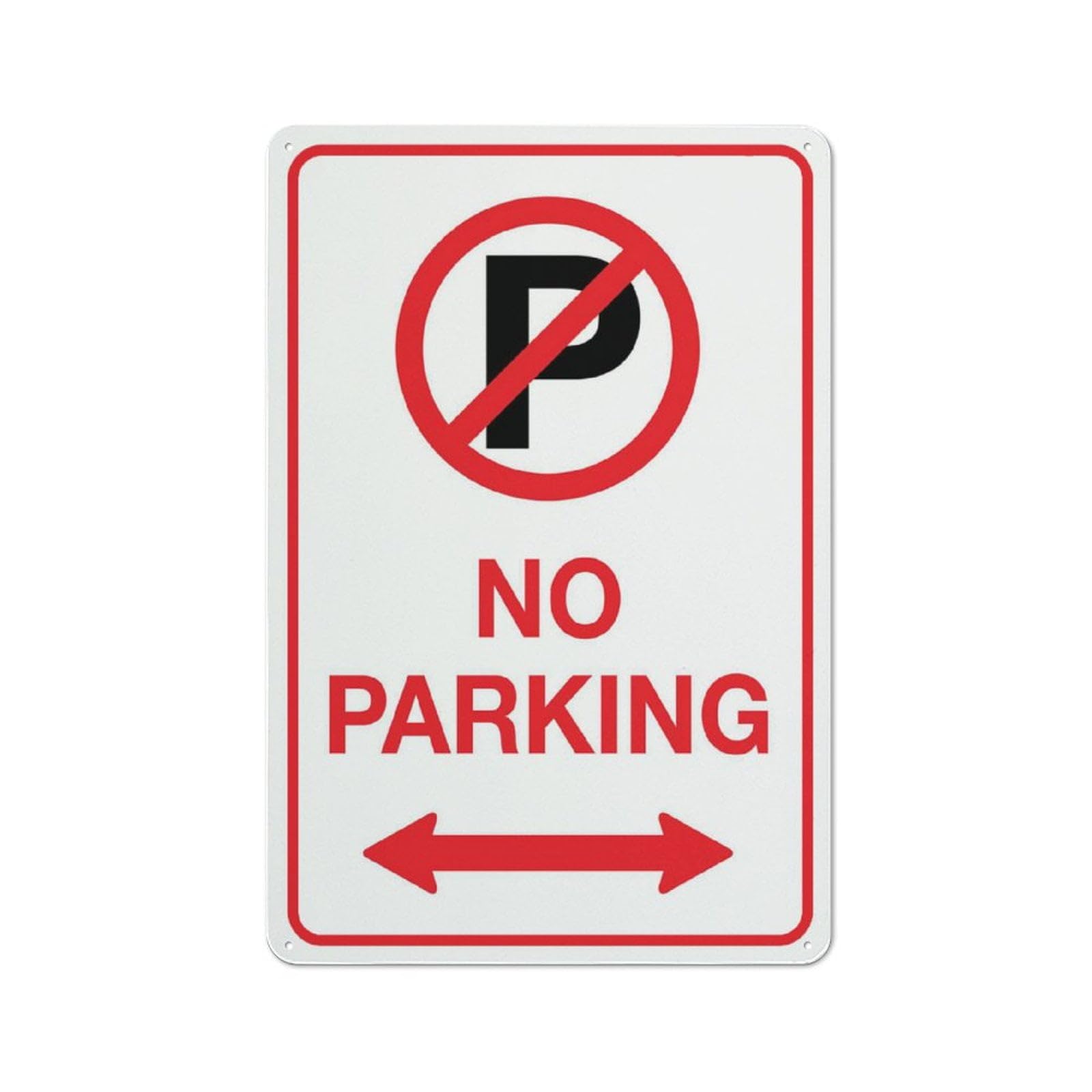 Peiyeety A06 No Parking Symbol Sign 12X16 Inches Metal Sign, Rustproof Aluminum, Multicolor
