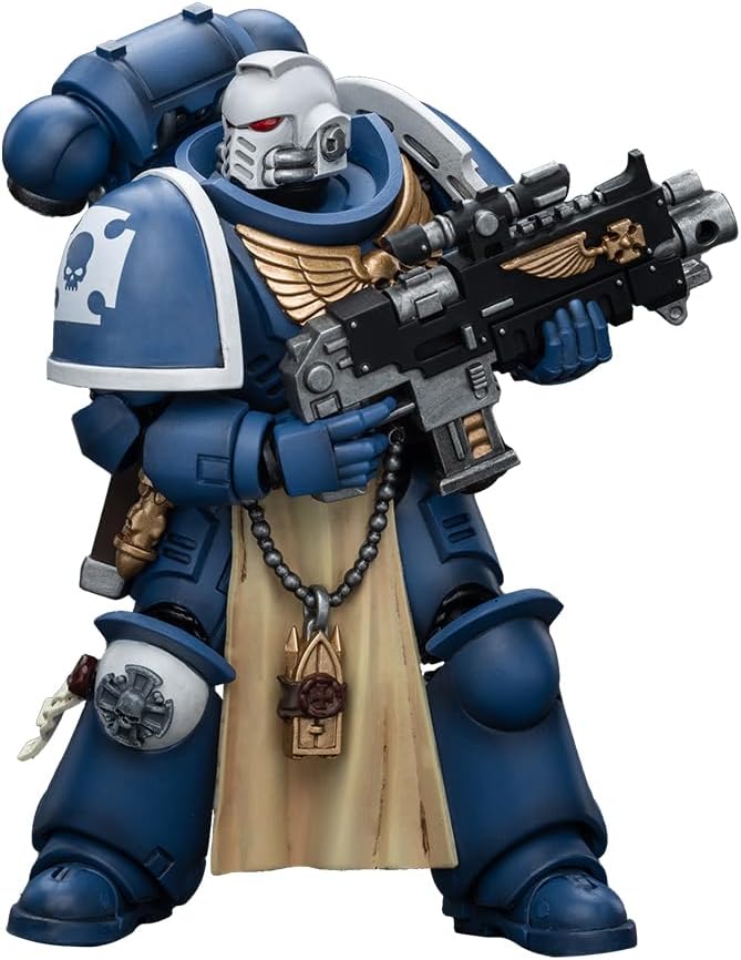 JOYTOY Warhammer 40,000 1/18 Action Figure Ultramarines Sternguard Veteran with Bolt Rifle Collection Model 15Age+ Birthday Gifts
