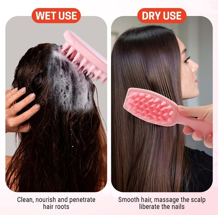 Miniatura 3 de cepillo de pelo rizado desenredante para el cuero cabelludo estimulador paquete de crecimiento masajeador champú exfoliante