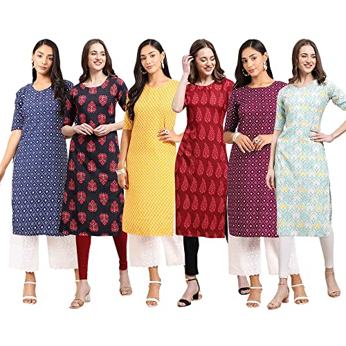 Image of Pinkmint Women's Crepe Digital Print Straight Kurta