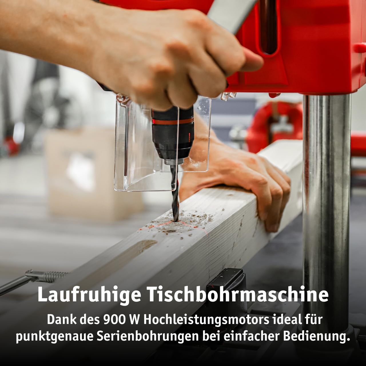 WALTER Tischbohrmaschine 900 W, Standbohrmaschine mit Digitaldisplay für einfache Bedienung, Kreuzlinienlaser und praktisches LED-Arbeitslicht, Extra starke Ständerbohrmaschine/Säulenbohrmaschine