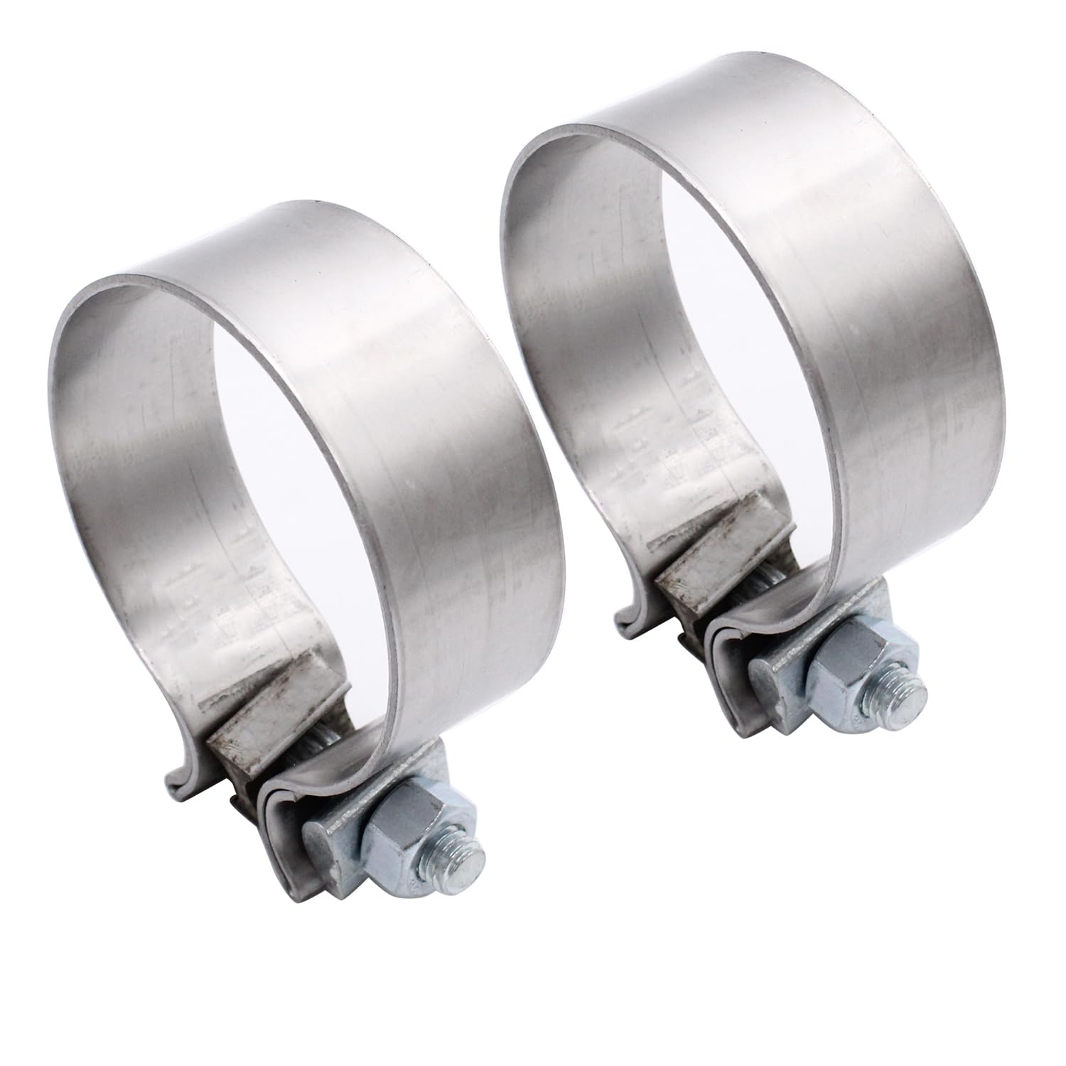 Takpart Silver 2Pcs 3" Stainless Steel Exhausst Clamp T409 Narrow Band Exhaust Clamp Seal Band Universal For The Catback Muffler Downpipe