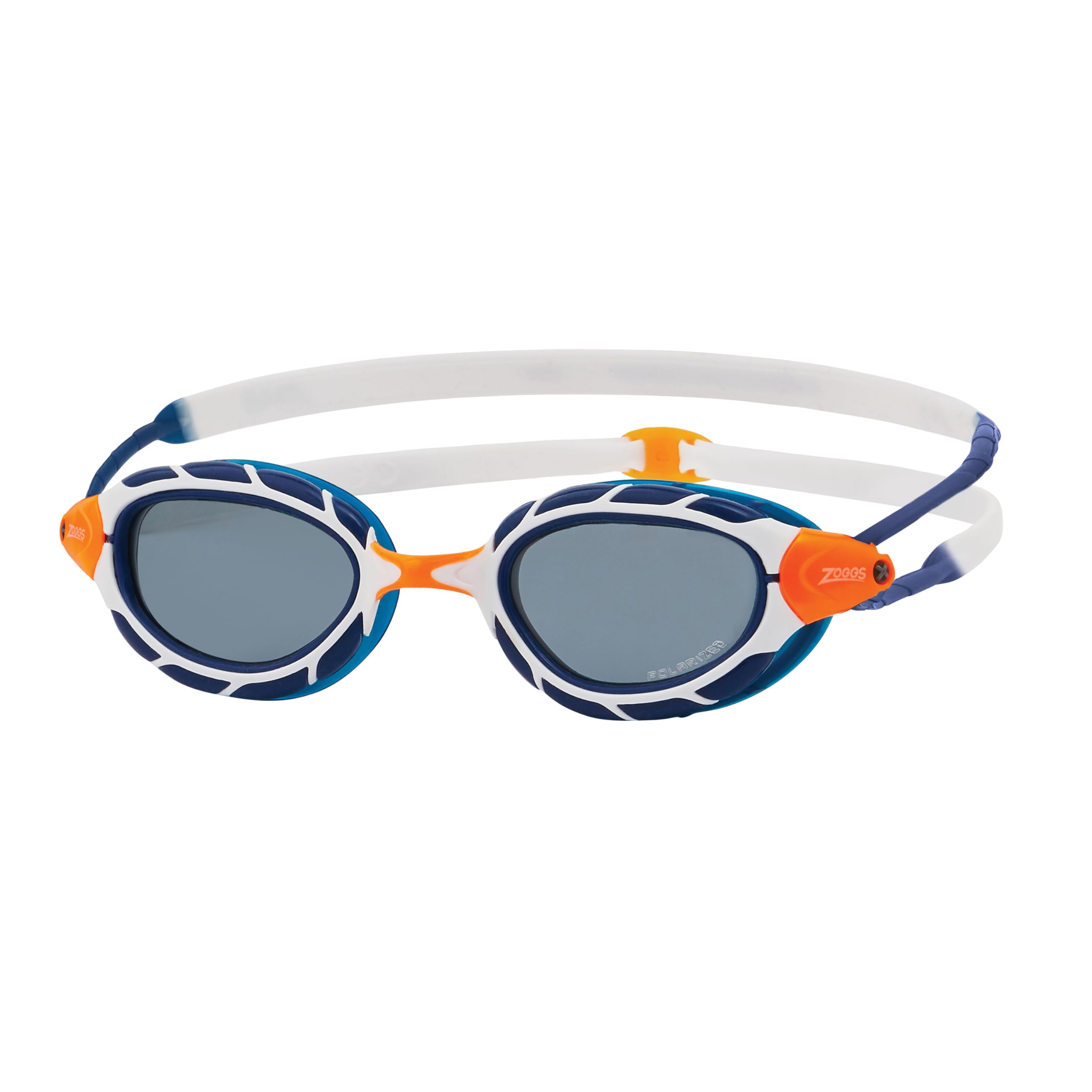 Zoggs Predator Occhialini da Nuoto per Adulti, Occhialini da Nuoto con Protezione UV, Cinghie per Occhiali Comfort Regolabili con Puleggia, Lenti per Occhialini da Nuoto Antiappannamento