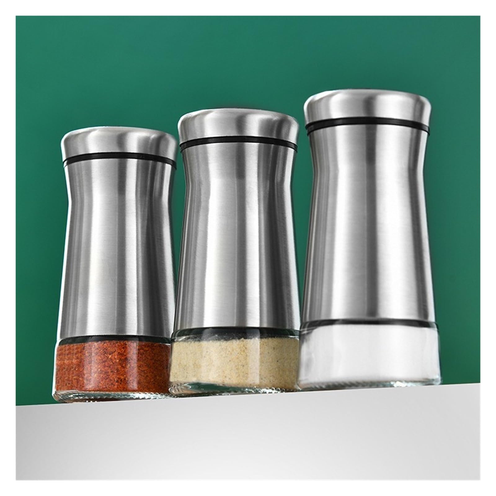 2pcs Stainless Steel Seasoning Bottles Pour Sucre
