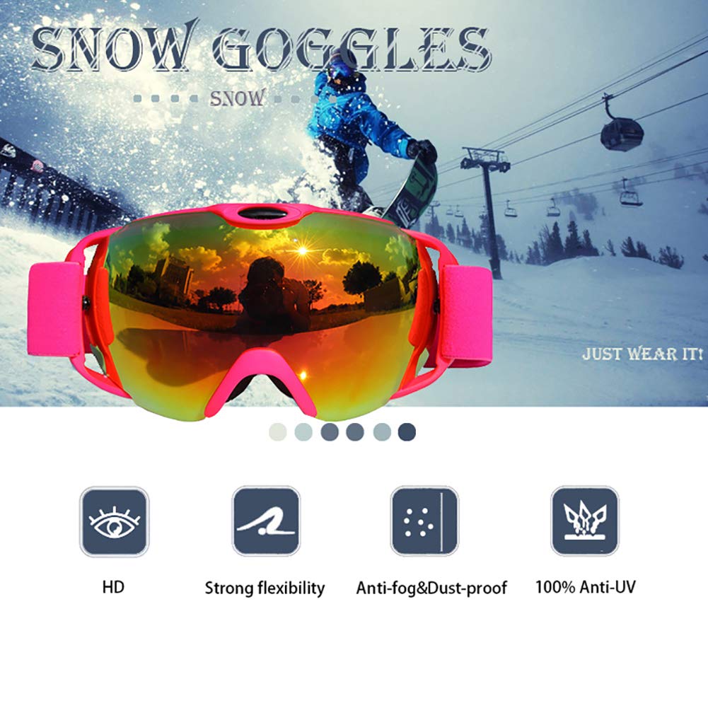 C- Maschere da sci Maschere da snowboard Maschere da neve antiappannamento per uomo Donna Donna, Protezione UV, Casco antivento Compatibile per sci, pattinaggio e sport all'aria aperta