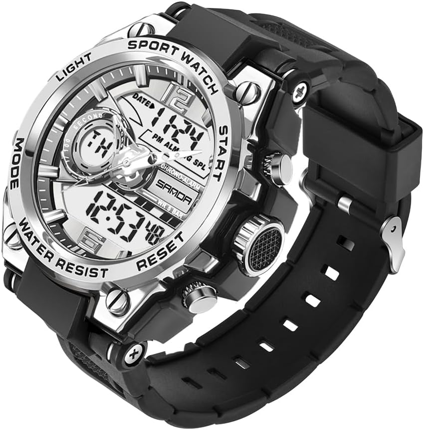 Men's Watches Sports Outdoor Waterproof Military Watch Date Multi Function Tactics LED Alarm Stopwatch