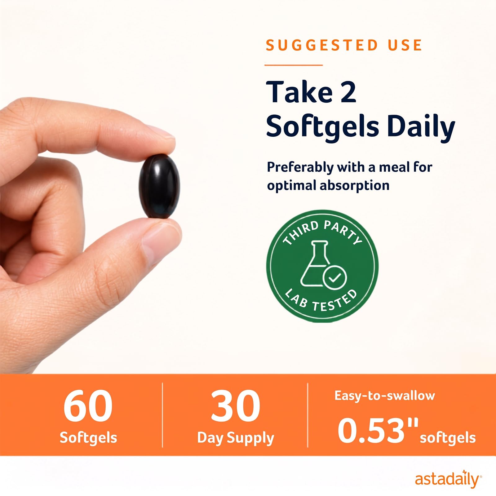 6mg Pure Astaxanthin 60 Softgels, Natural Antioxidant Supplement — Amazon image 7