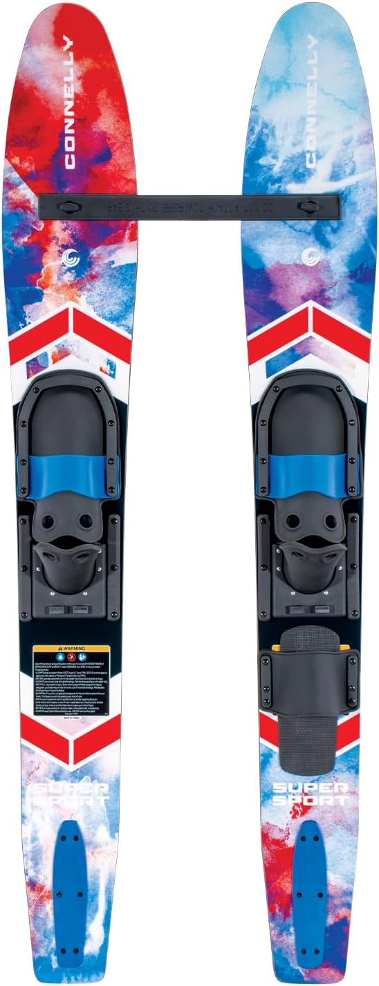 Connelly Supersport 55" Youth Combo Waterskis - Beginner Stabilizer Bar, Easy Starts for Kids Sizes 4-9