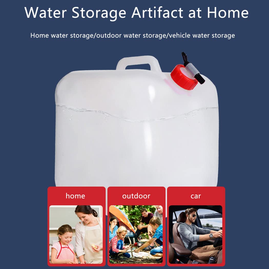 Bidón de Agua con Grifo, Bidón de Agua Plegable, 2 Piezas Bolsa de Agua Potable Portátil Depósito de Agua Contenedores,Bidón Plegable con Asay Tapa de Rosca para Camping,Senderismo