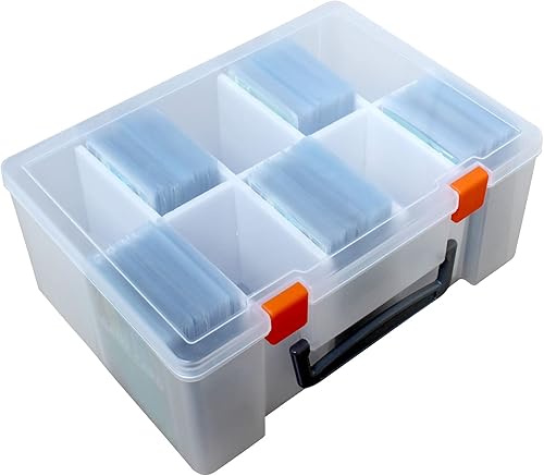 Miniatura 2 de PASOL Caja de almacenamiento transparente para tarjetas, más de 1000 tarjetero, organizador de tarjetas portátil para tarjetas coleccionables y