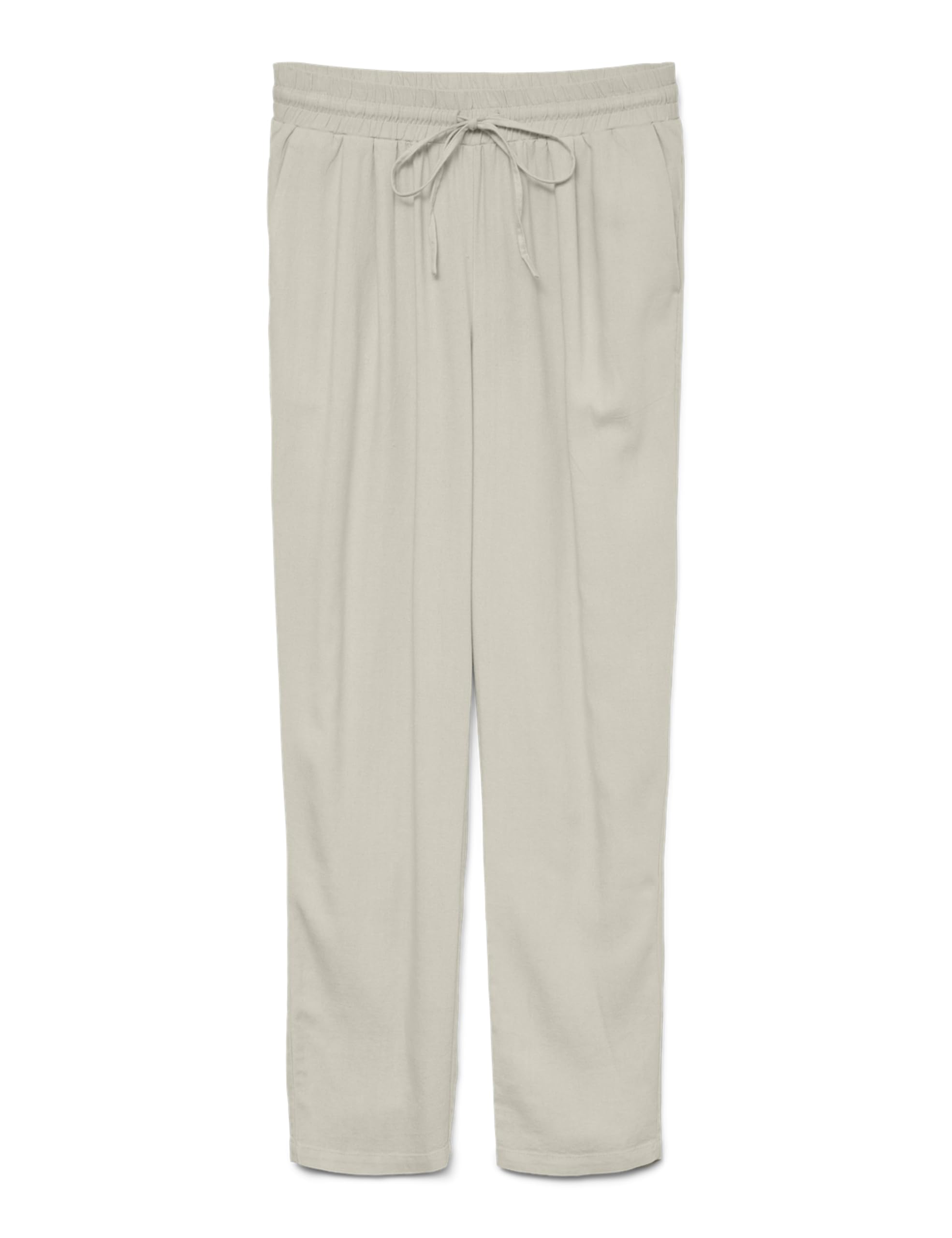 VERO MODA Pantalon en Lin décontracté pour Femme Pantalon Ample et Confortable - Pantalon à Enfiler élégant, Couleurs:​Beige-​2, Taille:​XS
