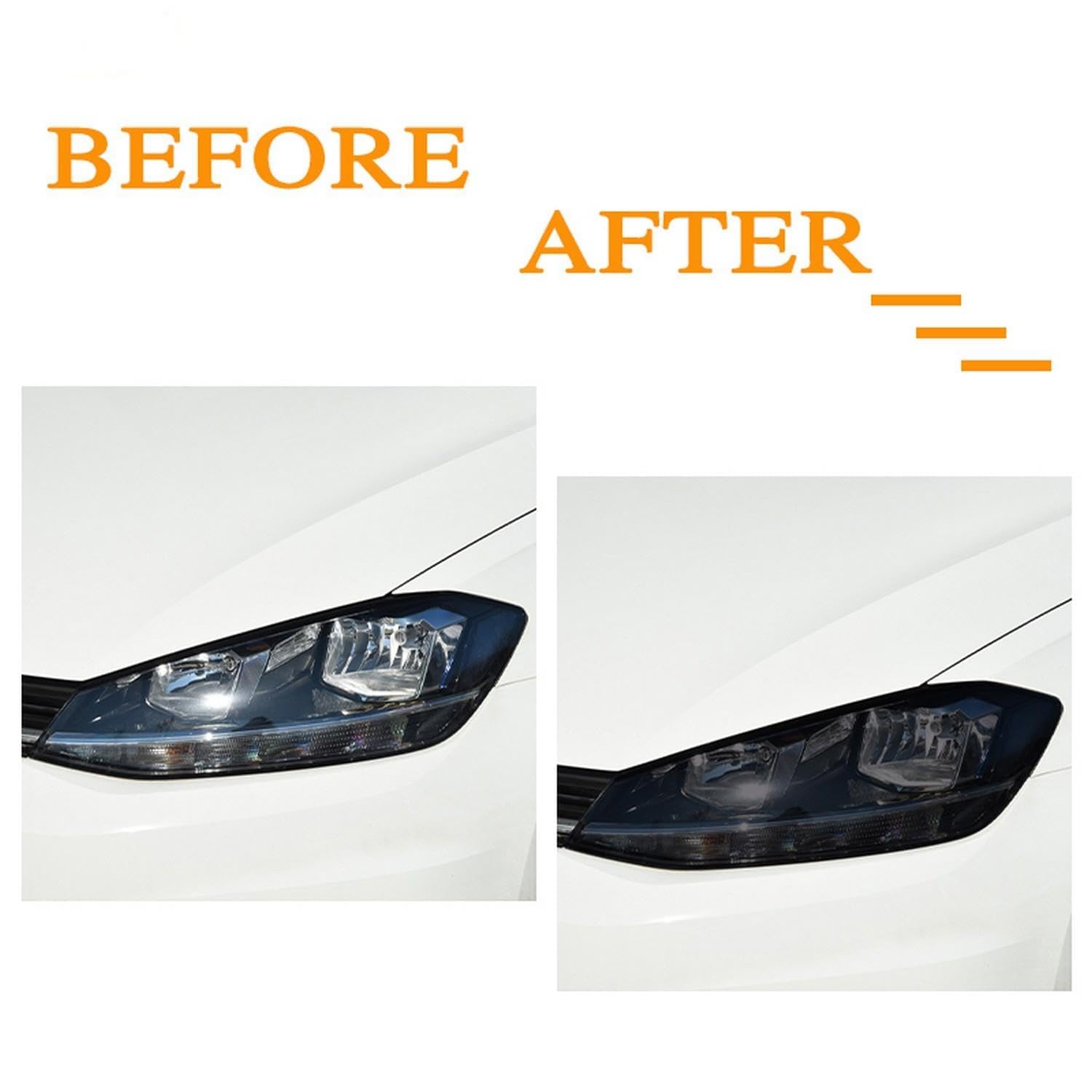 Für VW Golf 7 MK7 2012 2013 2014 2015 2016 2017 2018-2022 Auto Scheinwerfer Schutz Folie TPU Scheinwerfer Film Anti Scratch Auto-Styling Aufkleber,Blackened