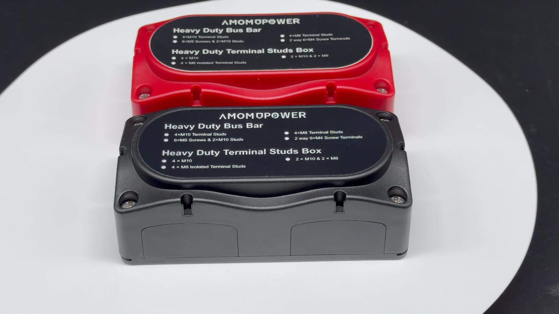 Jrifedptry Barra Bus 500A 48V Per Auto E Barca – 6 Borchie, Rosso, Con Copertura In Plastica Per Distribuzione Di Potenza