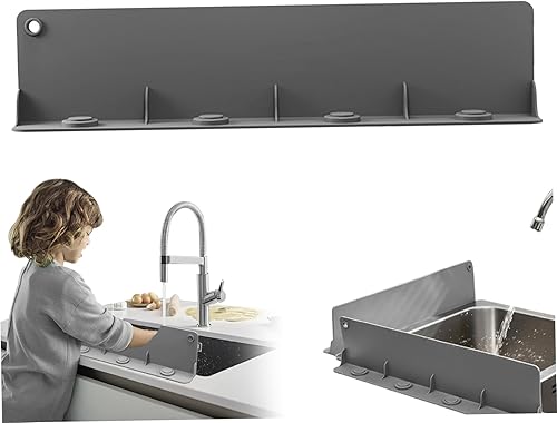 Protector contra salpicaduras para fregadero de cocina, ventosa, impermeable, diseño de pendiente, protector contra salpicaduras de silicona,