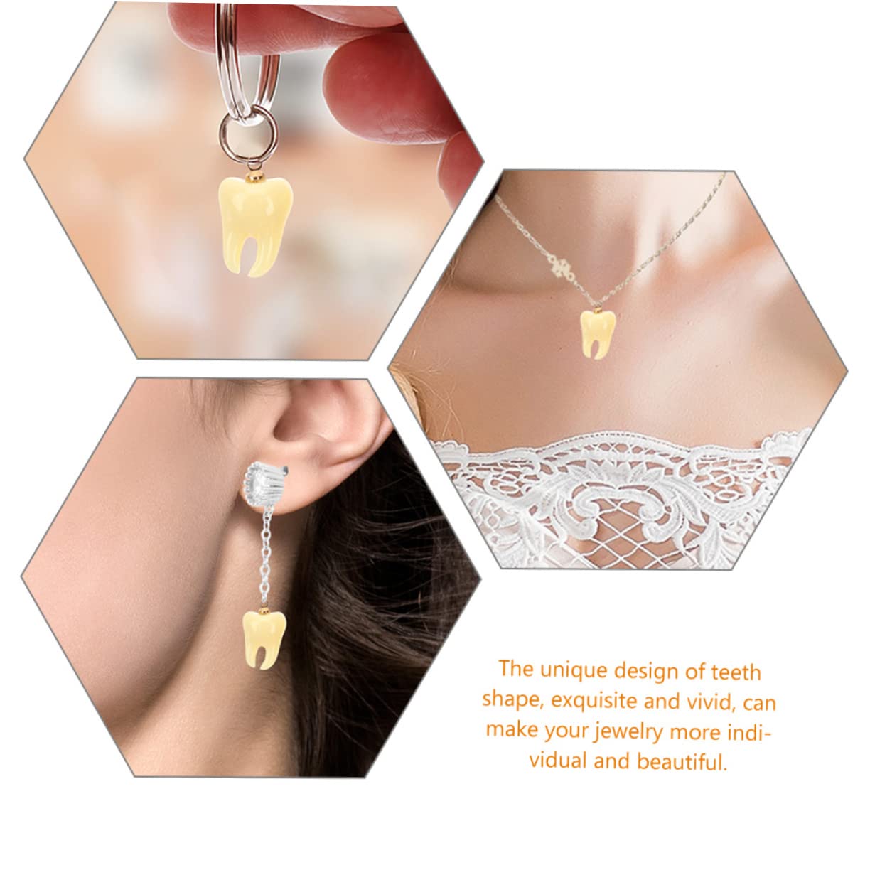 SHINEOFI ciondolo a forma di Accessori per gioielli fai da te Gioielli pendenti denti ciondoli con ciondoli per denti divertente ciondolo gioielli bracciale per charm