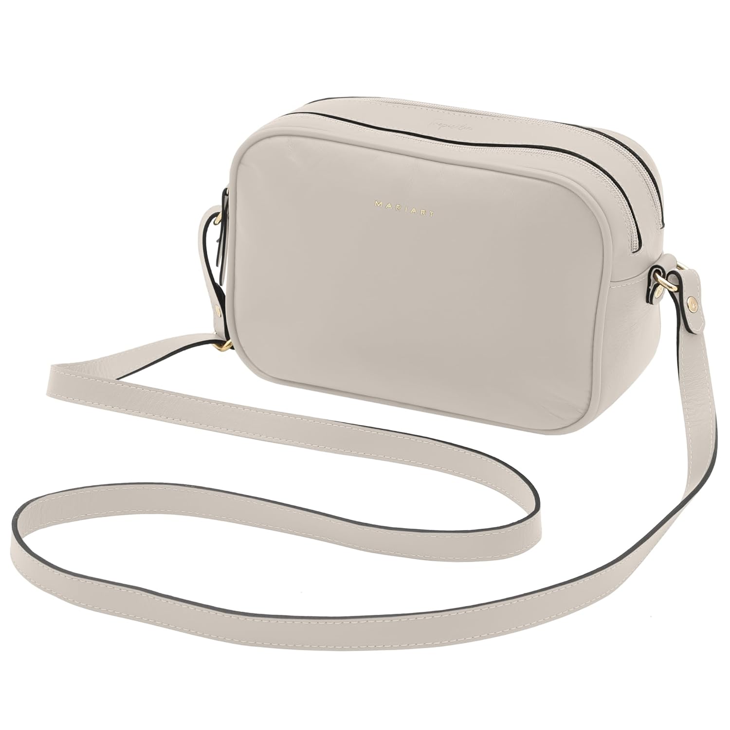 Mariart Guaraná Tropicália Bolsa Transversal Femina de Couro Bovino Legítimo (Branco Tucano)
