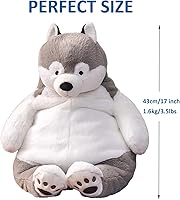 Vista 3 de ronivia Husky - Animales de peluche con peso, 17 pulgadas, 3.5 libras, juguete de peluche de perro Husky con peso grande, regalo para niños y niñas