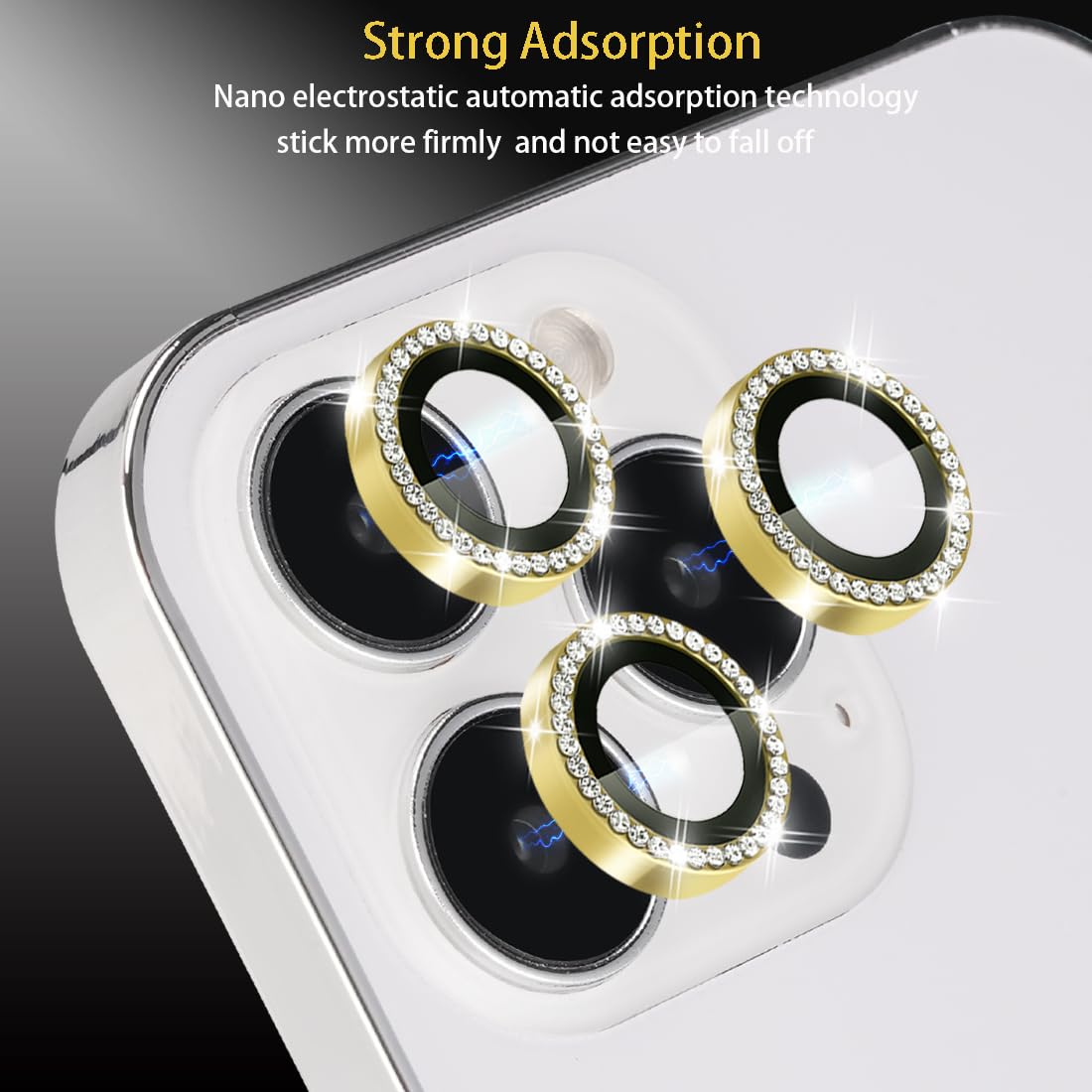 Choiche Protezione per obiettivo della fotocamera, compatibile con iPhone 16 Pro/iPhone 16 Pro Max, in vetro temperato 9H, accessorio decorativo con anello in metallo (deserto in titanio