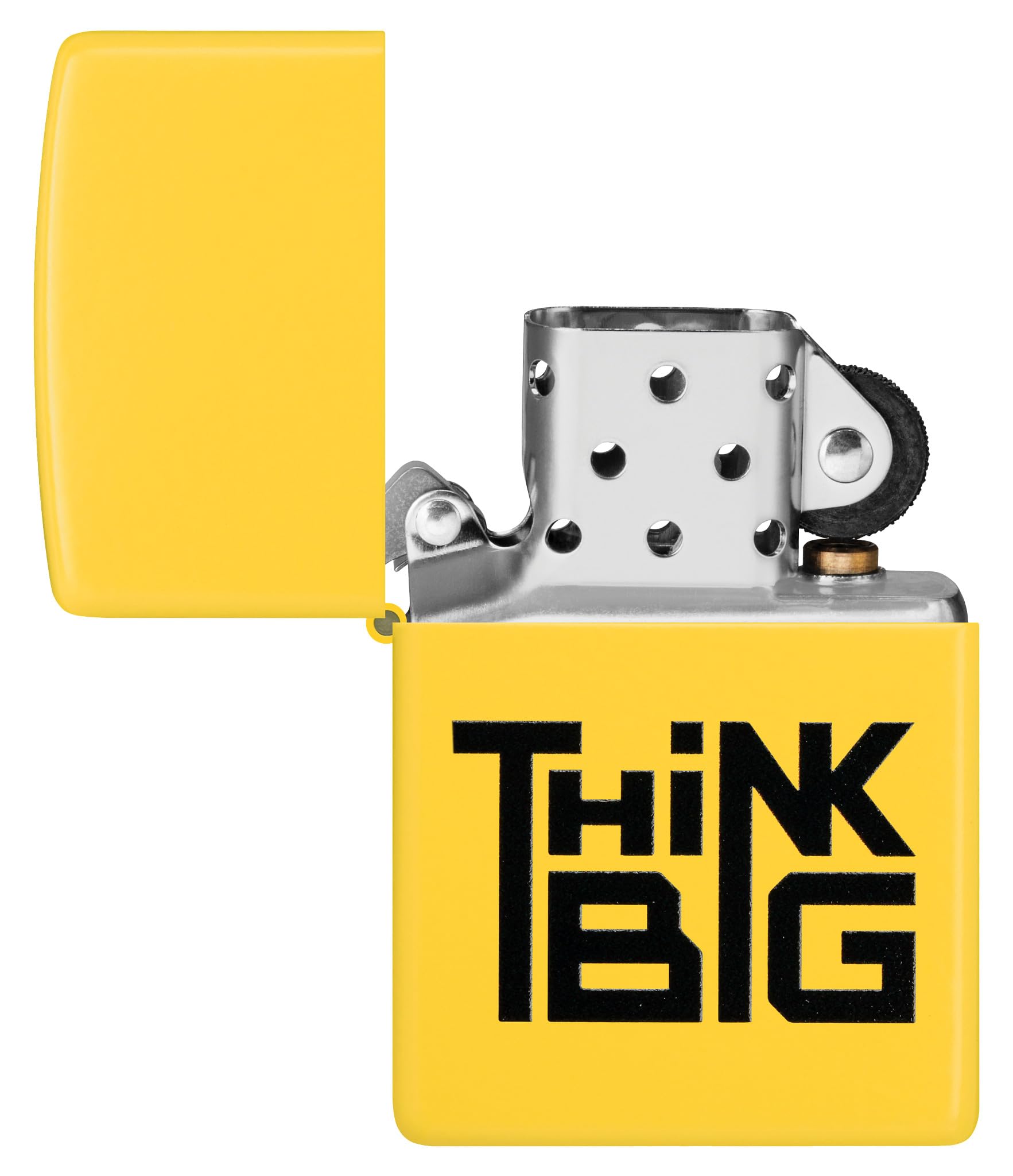 Zippo Briquet Tempête - Think Big Design - Rechargeable - Coffret Cadeau - Métal - Fabriqué aux USA, Jaune