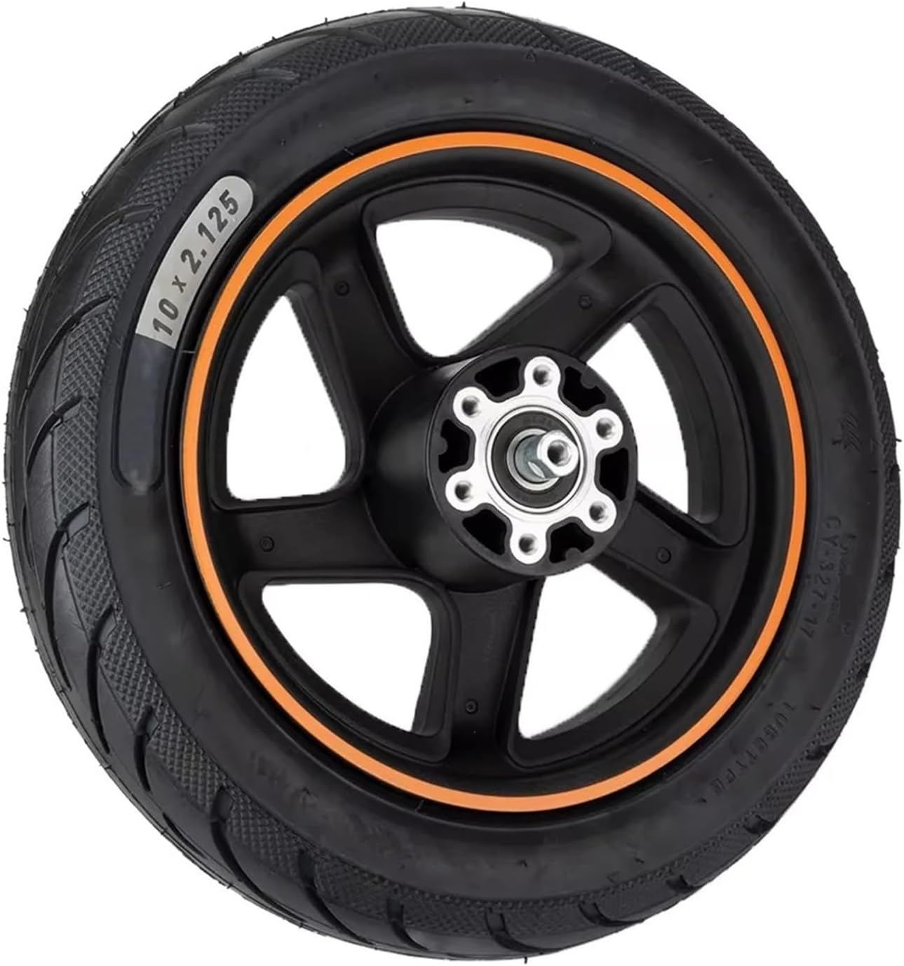 Rear Wheel Assembly, Compatible for Ninebot F20 F30 F40 F40D F40E Electric Scooter ABS Wheel Hub Include Inner Tube Out Tire Parts(Orange Color)