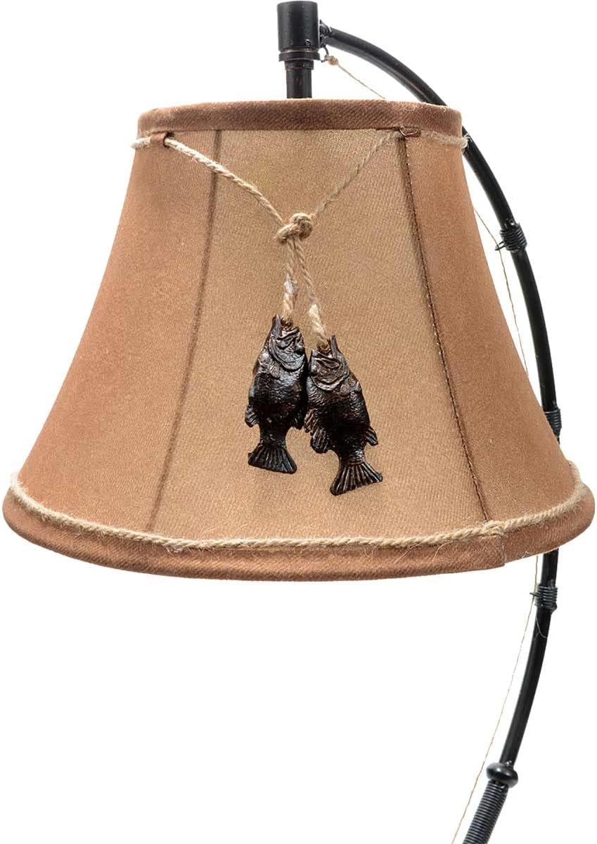 BLACK FOREST DECOR - Fishing Reel Table Lamp with Faux Moleskin Shade - Perfect Cabin & Lodge Decor - 28" x 15" x 13"