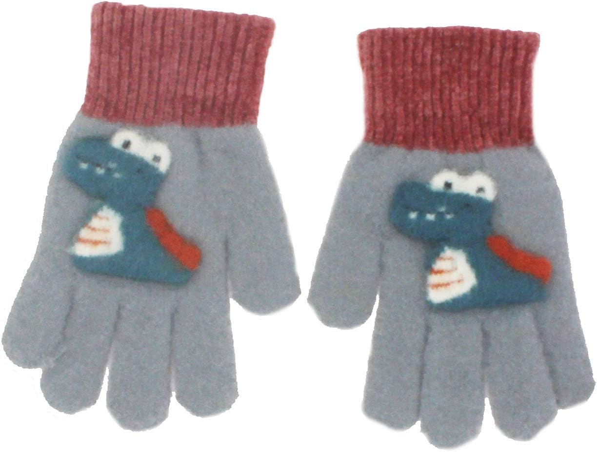 Kids Cartoon Little dinosaur Gloves Windproof Fleece Lined Snow Gloves Thermal Warm Mittens for Boys Girls