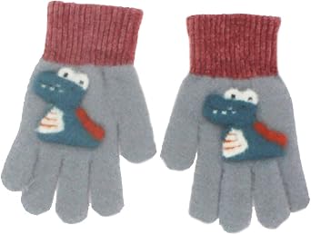 Kids Cartoon Little dinosaur Gloves Windproof Fleece Lined Snow Gloves Thermal Warm Mittens for Boys Girls
