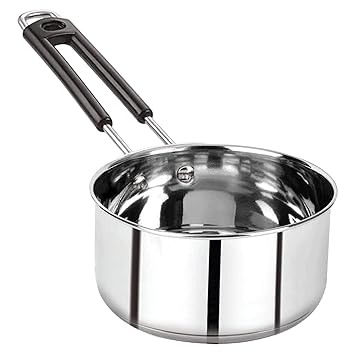 AADHIK Stainless Steel Sauce Pan, Tea Pan, Milk Pan Heavy Guage 1.5 Litre (Induction and Gas Stove Friendly), Silver - image, photos