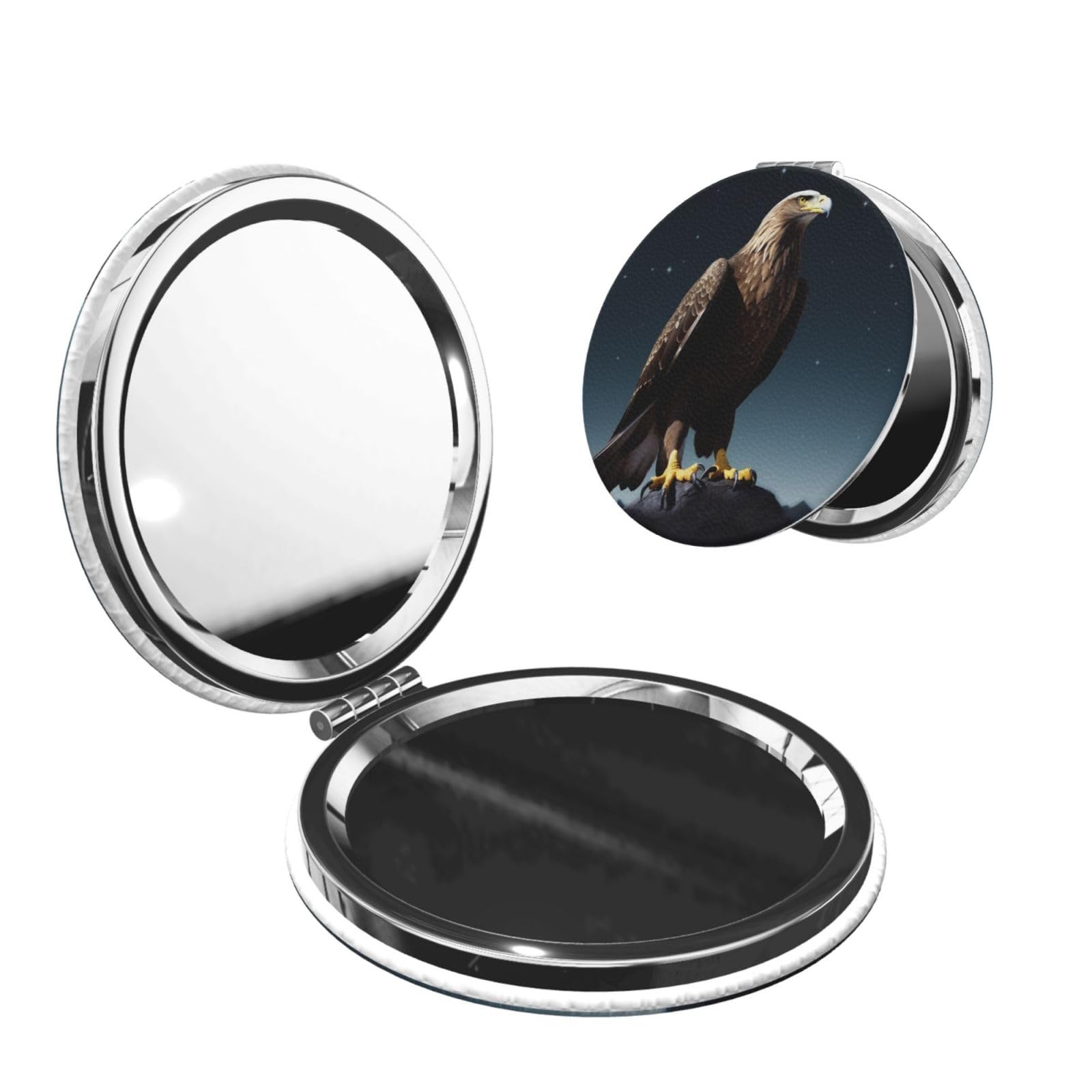 DWVTSLH Eagle Under The Stars Compact Mirror for Purse, Double-Sided 2X/1X Magnifying Mirror for Women Men, Travel Makeup Mirror for Handbag, Handheld Vanity Mirror for Gift