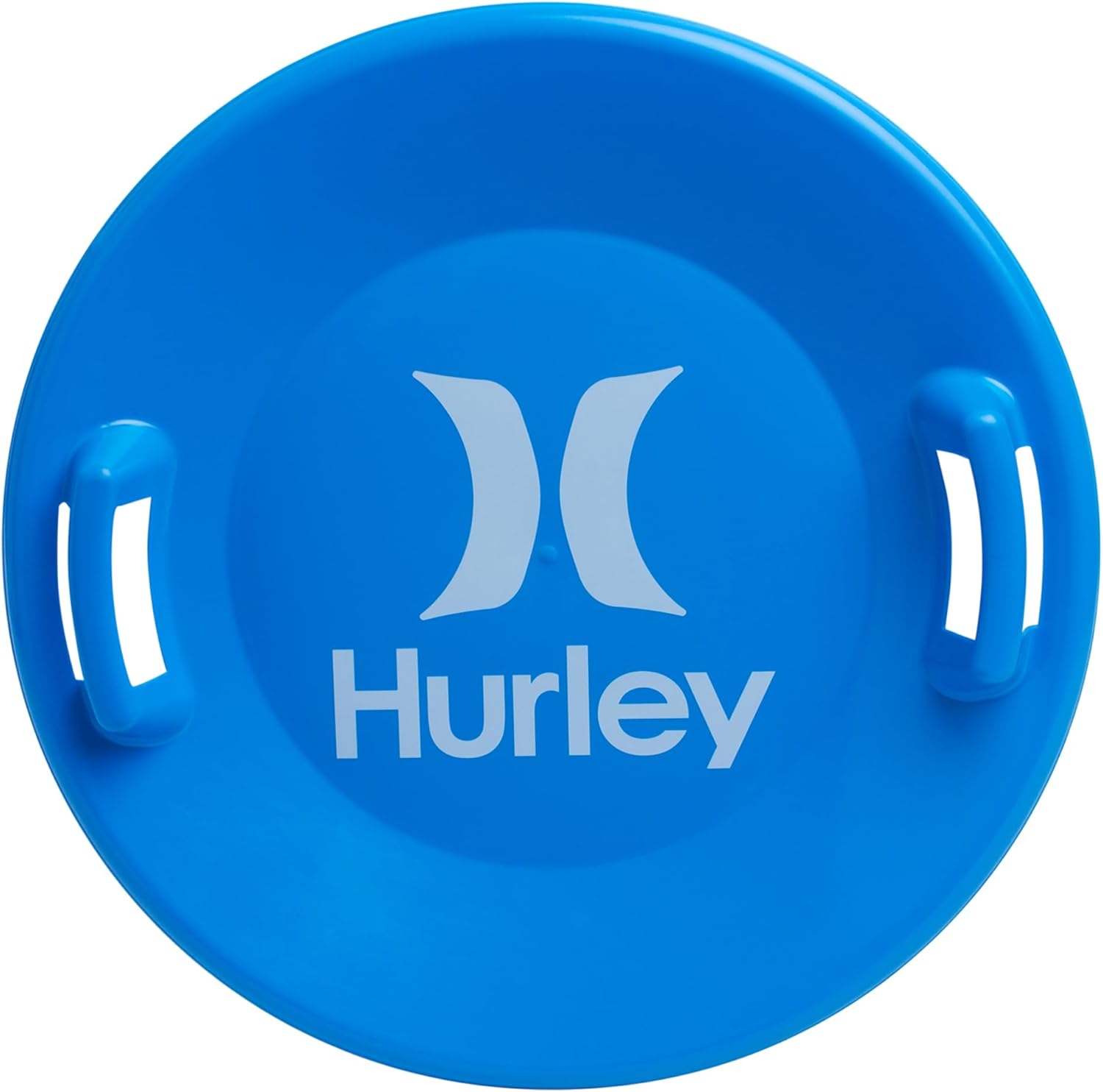 Hurley Winter Disc Sled - Cold-Resistant Heavy Duty Plastic Outdoor Snow Saucer Sled with Grip Handles for Kids and Adults