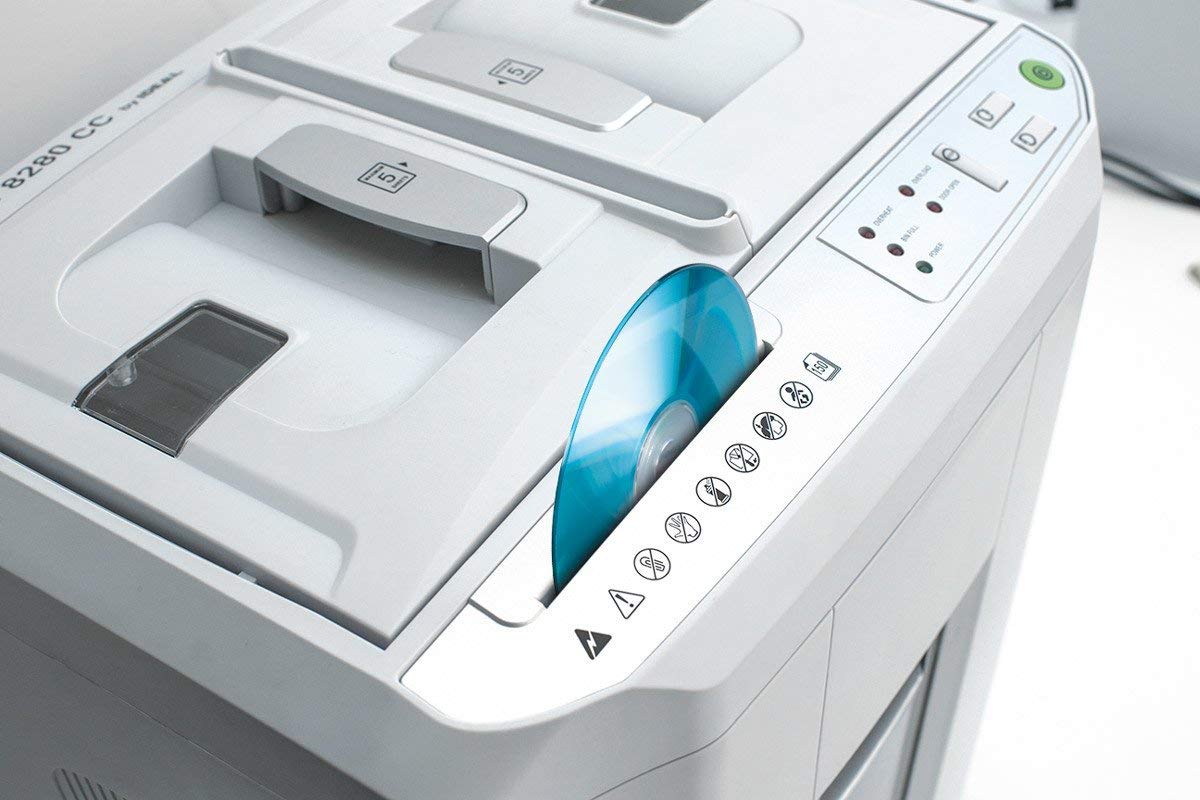 EBA Dino 28 – Destructora automática P-4, Corte 4 x 10 mm, hasta 150 Hojas Auto, Papelera 30 L