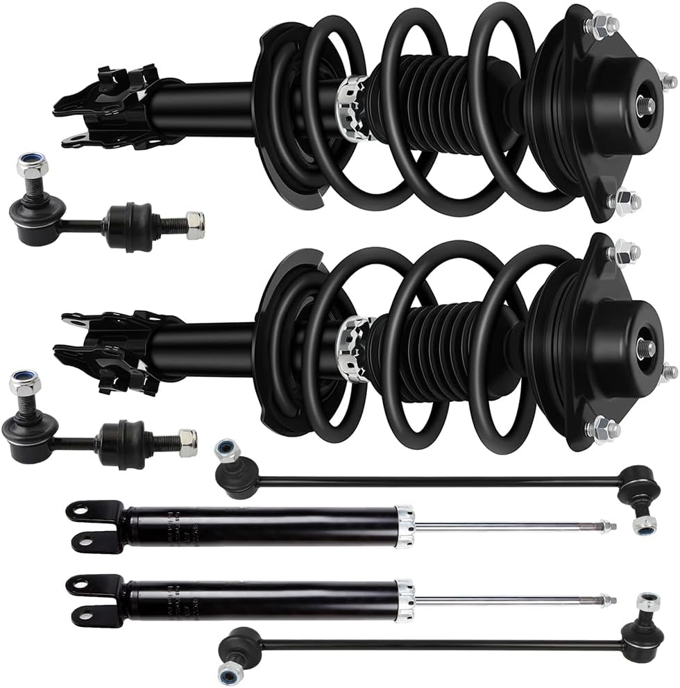 ECCPP 8pcs Suspension Struts Front Complete Strut Assembly,Rear shock absorber,Tie Rod End for 2011 for Hyundai Sonata 172586 172585 5646 K750610 K750611 K750603