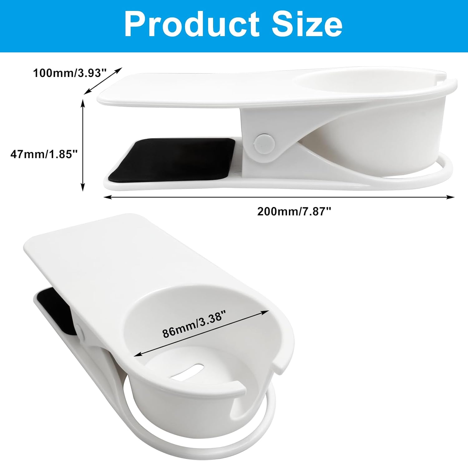 3-in-1 Drink Holder Clip - Desk & Adirondack Chair Cup Holder for Water, Soda, Coffee (Red, Black, White) - Image 2